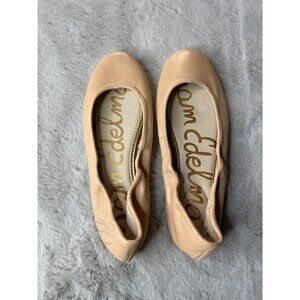 Sam Edelman Shoes Womens 10 Nude Ballet Flats Leather Comfort Classic